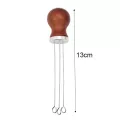 Solid Wood Handle Coffee Tamper 51/53/58mm Coffee Tampers Distributor Leveler Tool Powder Needles Type