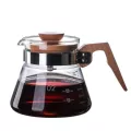 Wooden Handle Coffee Maker Hand Drip Coffee Pot Dripper Pour Over Glass Range Coffee Server Pots Glass Kettle Brewer Clear