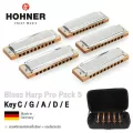 Hohner® Blues Harp Pro Pack 5  ฮาร์โมนิก้า 10 ช่อง แพ็ค 5 ตัว ชุดสุดคุ้ม คีย์ C / G /  A / D / E ซีรี่ย์ MS-Series + แถม