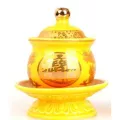 Ancient Sacred Lotus Holy Water Cup Bright-Coloured Yellow Red Dragon Empaistic Pure Water Cup Set  Supplier