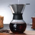 300ml/600ml Heat Resistant Manual Coffee Pot Practical Coffee Maker Paperless Reusable Stainless Steel Filter Glass Coffee Pots