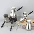 Stainless Steel Steel Turkish Coffee Pot Arabica Coffee Maker KetTTLES PERCOLATORS EUROPEAN LONG Handle Mocha Moka Pots WJ717