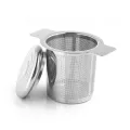 Lid Tea And Coffee Filters Fine Mesh Tea Strainer Reusable 304 Stainless Steel Tea Infusers Basket