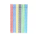 1pc Mix Color Striped Straw With Ring Plastic Threaded Mug Tool Colorful Straws Grade Pp Reusable Drink Food Straws Hard Bu K1a5