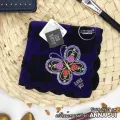 Size 26x26cm. Anna Sui, dark mango handkerchief Rose graphic pattern PD22325