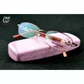 สุภาพสตรีออกแบบโลหะผสมไททาเนียมที่มีเคสแข็งแว่นอ่านหนังสือครึ่งกรอบ +1 +1.5 +2 +2.5 +3 +3.5 +4