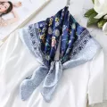 Scarfs For Ladies Silk Square Head Wraps Neck Hair Scarf Women Foulard Shawls Kerchief Floral Print Bandana