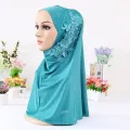 Hijabs Muslim Islamic Scarf Scarves For Woman Long Underscarf Moslima Solid Color Bead Prayer Turbante Freeship 4.11