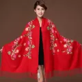 Oversize Cashmere Embroider Flower Shwal Women Pashmina Autumn Winter New Scarf Soft All-Match Tassel Warm Wraps Bufanda Mujer