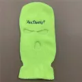 Balaclava Full Face Mask Embroidery Winter Hat For Woman Ski Mask Yes Warm Knit Full Caps Outdoor Sports Beanies