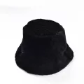 Faux Fur Winter Bucket Hat For Women Girl  Solid Thickened Soft Warm Fishing Cap Outdoor Vacation Hat Cap Lady