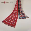 DoiTung Scarf - Chilli Pepper, Maroon Multi 50x200 cm. ผ้าพันคอ ทอมือ ใยไผ่ 100% ดอยตุง