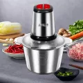 2 ความเร็ว 500W สแตนเลสความจุ 2L Electric Chopper เครื่องบดเนื้อเครื่องบดอาหารเครื่องตัด