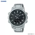 Casio Standard นาฬิกาข้อมือ ระบบผสมอะนาล็อก-ดิจิตอล แบตตารี่10ปี รุ่น AMW-880D-1AV สายแสตนเลส AMW-880D-1A