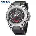 นาฬิกาข้อมือสปอร์ตผู้ชายสุดหรู Mulit-Function Waterproof Analog Digital Chrono Wristwatches 8060