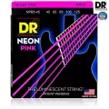 DR Strings NPB5-45 สายกีตาร์เบส 5 สาย แบบเคลือบ สีชมพู เรืองแสง Medium, 45/125 ** Made in U.S.A.**