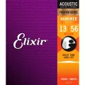 Elixir® Nanoweb สายกีตาร์โปร่ง เบอร์ 13 แบบเคลือบ Phosphor Bronze ของแท้ 100% Light, .0132 - .056 ** Made in USA **