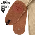 Alice Guitar Strap สายสะพายกีตาร์ ผ้าฝ้าย ปลายหนังเทียม พร้อมเชือกผูกหัวกีตาร์ รุ่น A040-S01 White + แถมฟรีปิ๊กกีตาร์