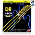 DR Strings NYB-45 สายกีตาร์เบส 4 สาย แบบเคลือบ สีเหลือง เรืองแสง Medium, 45/105 ** Made in U.S.A.**