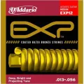 D'Addario® EXP12 สายกีตาร์โปร่ง เบอร์ 13 สายเคลือบพิเศษ แบบ 80/20 Bronze Medium, 13-56 ** Made in USA **
