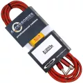 Carlsbro สายแจ็คกีตาร์ 3 เมตร แบบไนลอนถักสีแดง หัวโลหะ เส้นใหญ่ รุ่น BJJ033-3M + ที่รัดสาย 3m Guitar Cable