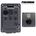 Fishman® Presys ปิ๊กอัพกีตาร์โปร่ง แบบติดตั้งด้านข้าง มีช่องเสียบแจ็ค 1/4 และช่องแจ็ค XLR รุ่น PSY-401 Presys Onboard Preamp Pickup System