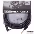 D'Addario® สายแจ็คกีตาร์ 6 เมตร หัวล็อคพิเศษ Geo-Tip™ ระดับมืออาชีพ แบบหัวตรง/หัวงอ รุ่น American Stage Instrument Cable PW-AMSGRA-20