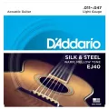 D'Addario® สายกีตาร์โปร่ง เบอร์ 11 แบบสายหุ้มด้วยไหม ของแท้ 100% รุ่น EJ40 Medium Light, 11-47 ** Made in USA **