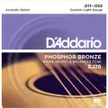D'Addario® สายกีตาร์โปร่ง เบอร์ 11 แบบ Phosphor Bronze ของแท้ 100% รุ่น EJ26 Custom Light, 11-52 ** Made in USA **