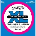 สายกีตาร์ไฟฟ้า 12 สาย D'Addario®  วัสดุนิกเกิล 12-String for Electric Guitars รุ่น EXL150 Regular Light, 10-46 ** Made in USA **
