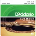 สายกีต้าร์โปร่ง  Daddario® เบอร์ 9 แบบ 85/15 Bronze ของแท้ 100% รุ่น EZ890 Super Light, 9-45 ** Made in USA **