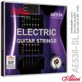 Alice® AE536 SL สายกีตาร์ไฟฟ้า เบอร์ 9 วัสดุไฮคาร์บอนสตีล เคลือบกันสนิม สายพันด้วยวัสดุอัลลอย์สีเงิน ของแท้ Super Light