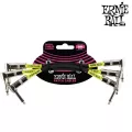 ERNIE BALL® สายพ่วงเอฟเฟค / สายแจ็คต่อเอฟเฟค ยาว 15 ซม. หัวงอ/หัวงอ 1 แพ็คมี 3 เส้น << 6IN Patch Cable >>