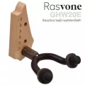 Rasvone GHW20 Wooden Guitar Hanger ที่แขวนกีตาร์ ขาแขวนกีตาร์ ฐานไม้ ทรงหัวกีตาร์ อย่างดี มีซิลิโคนหุ้ม + แถมฟรีน็อตยึด