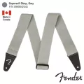 Fender® Supersoft Strap สายสะพายกีตาร์ สำหรับโปร่ง/ไฟฟ้า/เบส กว้าง 2" เนื้อผ้านุ่มพิเศษ สีเทา ปรับยาวได้ 34 - 58 นิ้ว ป
