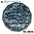 Vic Firth® VXPPDC06 Practice Pad แป้นซ้อมกลอง ขนาด 6 นิ้ว แบบซิลิโคน ลาย Digital Camo ด้านล่างมีฐานกันลื่น พกพาสะดวก