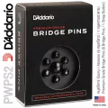 D'Addario® PWPS2 Bridge Pins หมุดกีตาร์ + หมุดสายสะพาย วัสดุไม้แท้ ลาย  Ebony / Abalone  Premium Grade Bridge Pins , 6