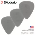 D'Addario® Nylflex Pick ปิ๊กกีตาร์ ทรงหยดน้ำ 3 ตัว / 3 ความหนา สีเทา ทำจาก Nylon Light 0.50 mm / Medium 0.75 mm / Heavy 1.0 mm ** Made in USA **