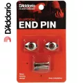 D'Addario® PWEEP202 Elliptical Guitar End Pin ตัวล็อคสายสะพายกีตาร์ / หมุดสายสะพาย ทรงวงวรี สีเงิน จำนวน 2 ตัว มาพร้อมย