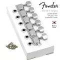Fender® 70's F Tuners Genuine Parts ลูกบิดกีตาร์ ลูกบิดกีตาร์ไฟฟ้า ทรง Strat / Tele สีเงิน แบบฝาครอบ สไตล์วินเทจ + แถมฟ