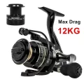 DEUKIO ตกปลาสูงสุดลาก12KG Spinning Reel สำหรับตกปลาโลหะ Spool Reel ปลาขดลวด Feeder Carete De Pesca ตกปลา Reel ร้อน