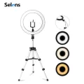 Selens Portable Ringlight 26cm LED Ring Light With Tripod and Flexible Arm For Vlog Video Beauty Makeup Live Portrait