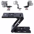 Metal Z-Shaped Folding Ball Head Quick Release Plate Vertical Camera Bracket Macro Shoot Pan Tilt Head for RRS Fit Tripod Ballhead