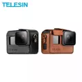 TELESIN GoPro Hero 8 PU Leather Case Mini Protector Black Brown With Long Strap Accessories