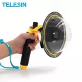 TELESIN 30M โดมพอร์ตเคสกันน้ำสำหรับ GoPro Hero 5 Hero 6 Hero 7 พร้อม Trigger Grip ฝาครอบโดมทรงกลมอุปกรณ์เสริม