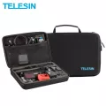 TELESIN ขนาดใหญ่สีดำแบบพกพากระเป๋าพกพาสำหรับ GoPro Hero 8 7 Hero 6 5 4 สำหรับ Xiaomi YI EKEN DJI Osmo Action