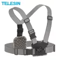 TELESIN สายรัดหน้าอกด้านหน้าด้านหลังคู่ความยืดหยุ่นที่แข็งแกร่งสำหรับ GoPro สำหรับ XiaoYi Osmo Action อุปกรณ์เสริมกล้องเดิม