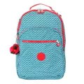 กระเป๋าเป้ KIPLING แท้ ผ้า Nylon สีสวย ใบใหญ่ เบา ช่องเยอะ มีช่องใส่ Laptop ปรับความยาวสายได้ KIPLING BACK TO SCHOOL CLAS SEOUL LARGE BACKPACK Mermaid