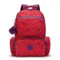 กระเป๋าเป้ KIPLING แท้ ผ้า Nylon สีสวย ใบใหญ่ เบา ช่องเยอะ ใช้งานง่าย ปรับความยาวสายได้ KIPLING BACK TO SCHOOL KANGRA BACKPACK Flame Print