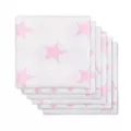 Jollein Diaper Little star pink ผ้าอ้อมลายดาวชมพู เซต 6 ผืน size 70x70 cm.